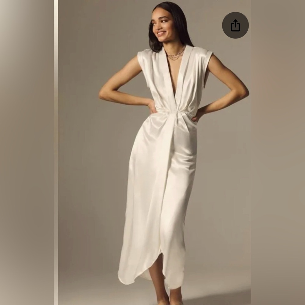 Anthropologie Cream Maxi Dress